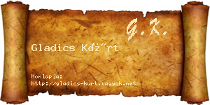 Gladics Kürt névjegykártya